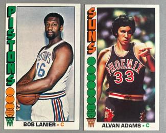 Bob Lanier 10 and Alvan Adams 75 Tall Boy  1976 Topps.