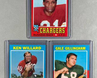 Mike Garrett 119, Ken Willard 129, and Gale Gillingham 83  1971 Topps.