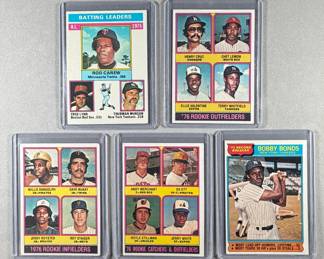 1976 Topps MLB Rookies and Stars. Batting Leaders 192, Rookies 590, 592, 594, Bobby Bonds 2.