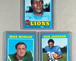 1971 Topps Rookie First Cards. Altie Taylor 62, Mike Morgan 57, and Ron Johnson 51.