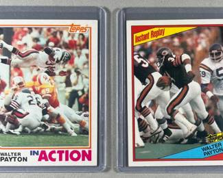 Walter Payton 1982 Topps 303 and Walter Payton 1984 Topps 229.