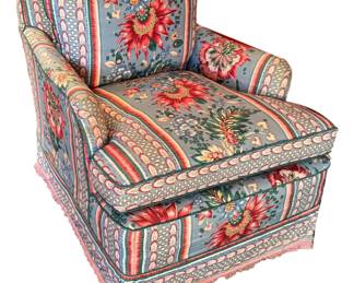 Slip covered down filled chair