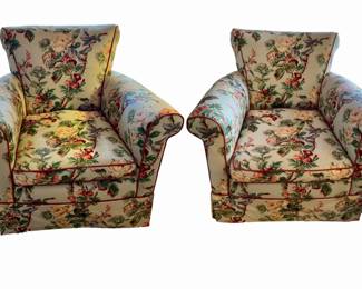 Pair of roll arm chairs