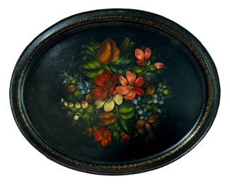 Painted floral tray