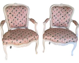 Pair French Bergere Chairs