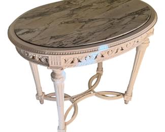 Inset Marble oval table