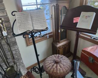 Cast iron music stand etc 