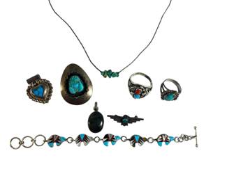 A Collection of Sterling Silver Southwestern Jewelry
