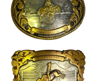 Two Vintage Rodeo Belt Buckles
