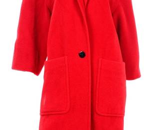 Vintage 1980s Red Alpaca Mohair Wool Coat, ESCADA by MARGARETHA LEY
