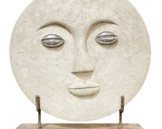 Post Modern Moon Face Sculpture

