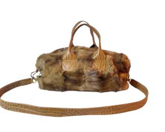 A FALORNI ITALIA Fur and Leather Purse
