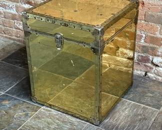 Hollywood Regency Style Brass Trunk
