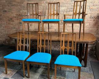 Mid Century BROYHILL BRASILIA Dining Table and Six Chairs
