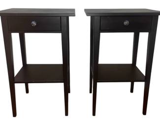 Pair of Arts & Crafts Style Nightstands, Delft Pulls
