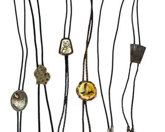 Collection of Bolo Ties, Sterling Silver, Stone
