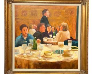 ROSEMARIE ADCOCK OEHLER Painting, Dinner Scene
