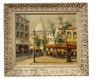 20th C. Paris Street Scene Painting
