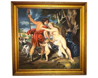 After PETER PAUL RUBENS "Venus and Adonis" Oil Painting
