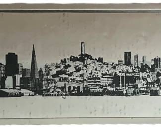 Mid Century Chrome San Francisco Skyline Foil Print
