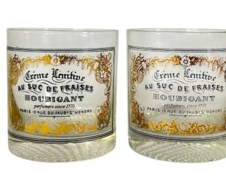 French Art Deco Style HOUBIGANT Advertising Whiskey Glasses, Set of Four
