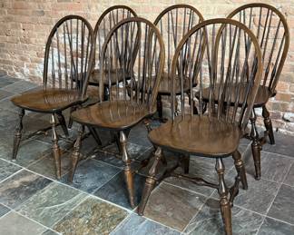 Set of Six NICHOLS & STONE CO. Windsor Style Dining Chairs
