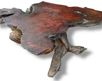 Exceptional Mid Century Live Edge Coffee Table

