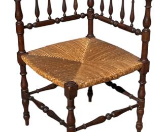 French Antique Bobbin Corner Chair
