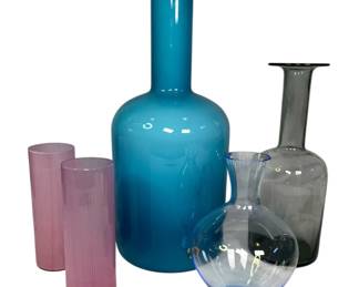 Collection of Mid Century European Minimalist Vases, MOSER, HOLMEGAARD
