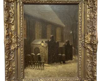 WILLEM VAN DER VEN (German, 1898-1958) Winter Scene, Oil Painting
