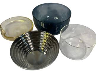 Collection of Glass & Monochromatic Bowls, TIFFANY & CO, ELSA PERETTI, TIMO SARPANEVA, ALESSI ITALIA
