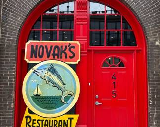 Vintage Tavern Advertising Sign for Novak's Bar
