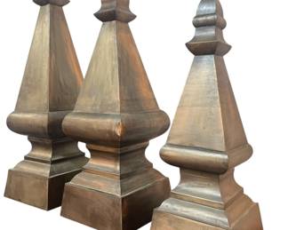 Three Graduating Cast Metal Decorative Mexican Finials
