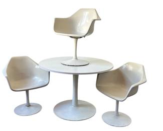 A SAARINEN Style Tulip Base Table & Chairs Set
