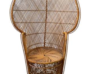 Mid Century Wicker Peacock Chair
