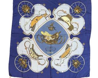 An HERMES Silk Carre 90 Scarf, "Springs" by Philippe Ledoux
