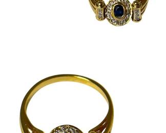 A 18K Gold, Diamond, Ruby & Sapphire Flip Ring
