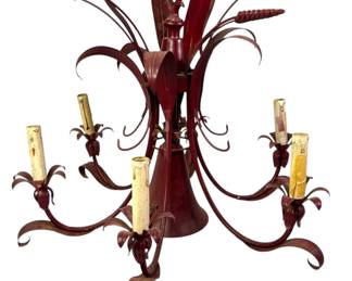 An Italian Tole Leaf Chandelier
