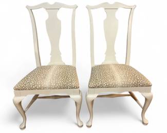 Two Painted CHIPPENDALE Style Dining Chairs
