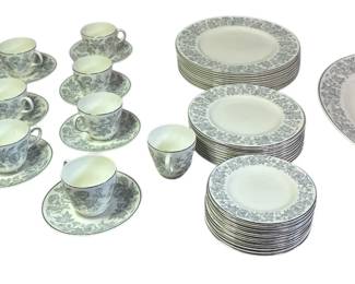 Collection of WEDGWOOD "Wildflower" Porcelain Dinnerware, 50+ Pcs
