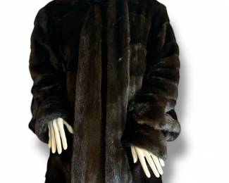 Vintage Brown Mid Length Mink Fur Coat
