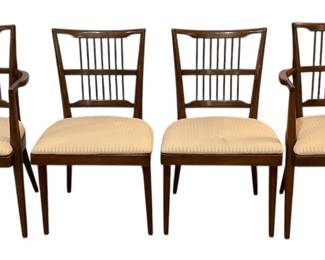 Danish Traditional Spindle Back Dining Chairs, Set of Four

