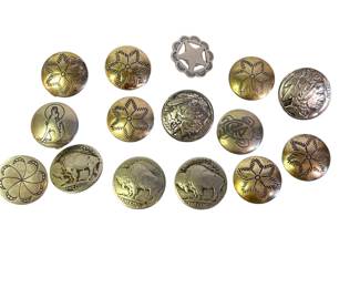 Collection Southwestern Silver Button Covers, Buttons
