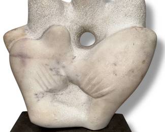 HANS SCHLEEH (German, 1928-2001) "Rescue" 1965 Mid-Century Abstract Marble Sculpture
