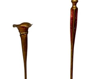 Two 20th Century Copper Candleholders, HESSEL STUDIO, GREG HESSEL
