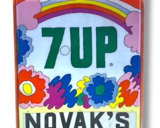 Rare PETER MAX 7UP Advertising Sign, Lighted & Double Sided
