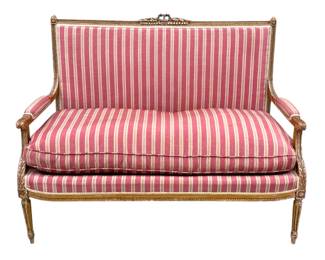 Louis XVI Style Giltwood Settee Bench
