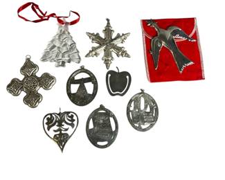 A Collection of Sterling Silver & Crystal Ornaments, TIFFANY, GORHAM, REED & BARTON
