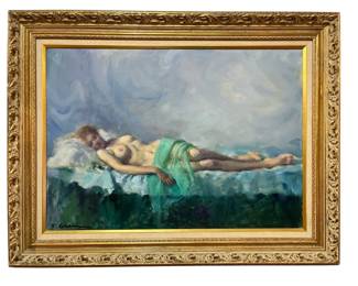 FRANCO COLELLA (Italian, 1900-1981) "Green Scarf" Painting
