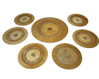 Set of 7 Pine Plates, EERO SAARINEN For TAILIO
